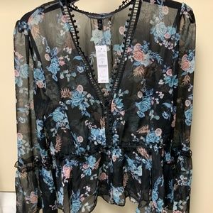 White House Black Market , small, shear dressy top
